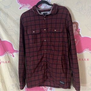 Quiksilver Men's Maroon Plaid Shirt Jacket
